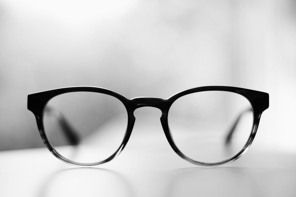Reading glasses on a table