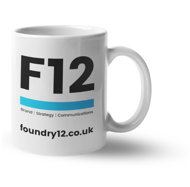 Foundry12 | white mug with Foundry12 logo
